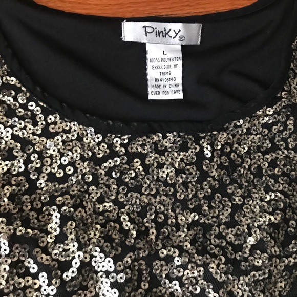 Black and Gold Sequin Sleeveless Dress - Picture 5 of 8